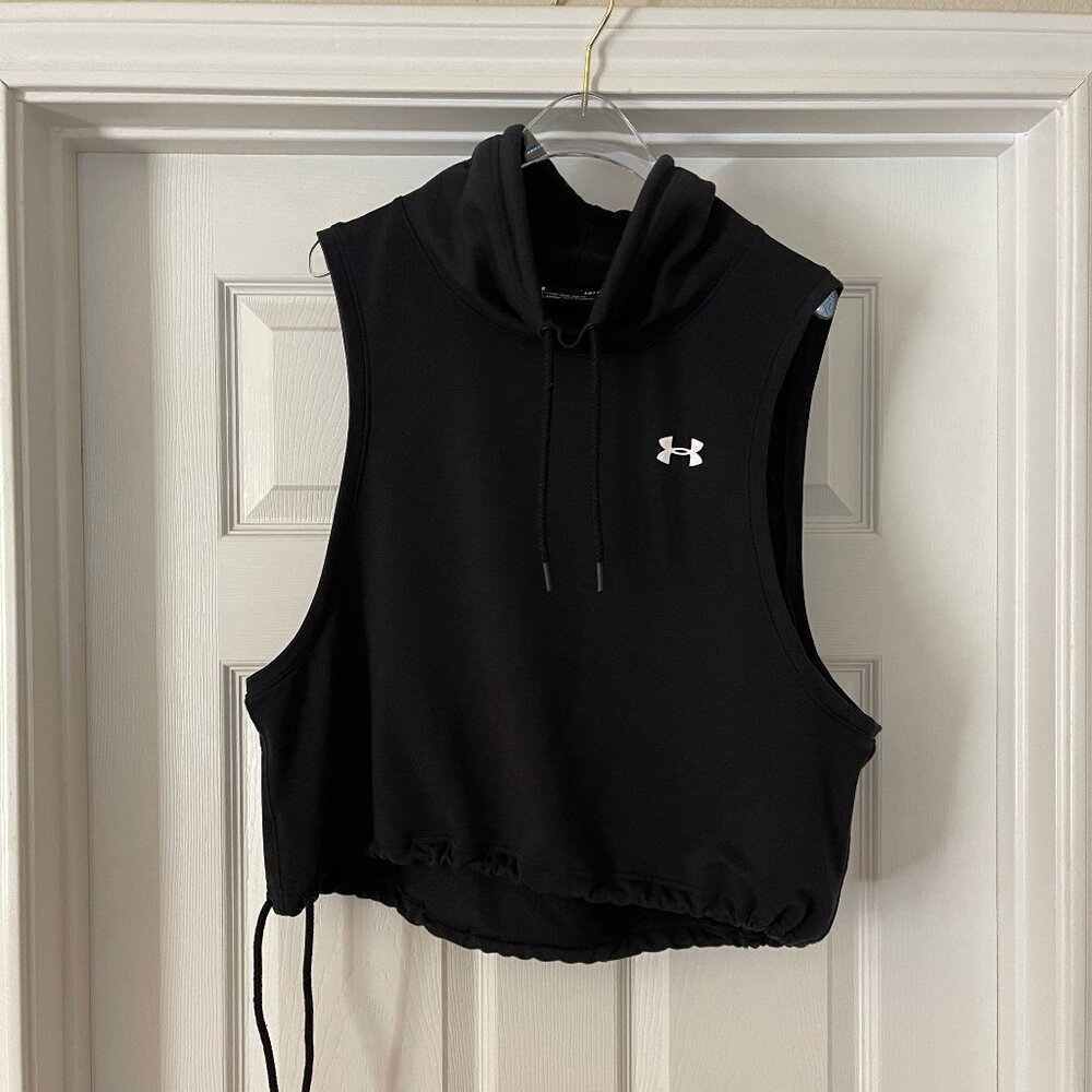 Under Armour Black Large Cropped Tank Cinched Waist